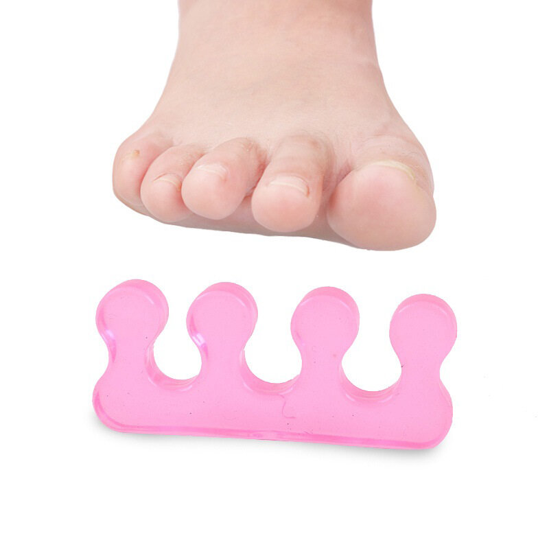 2 sztuk miękkiego silikonu Manicure Pedicure paznokcie palec Separator elastyczny palec u nogi Spacer separacja prostownice narzędzie