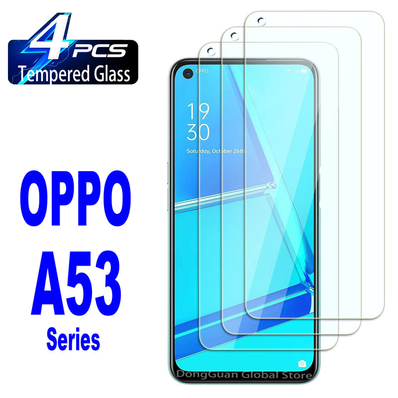 2/4Pcs High Auminum Tempered Glass For Oppo A53 A53s 5G Screen Protector Glass Film