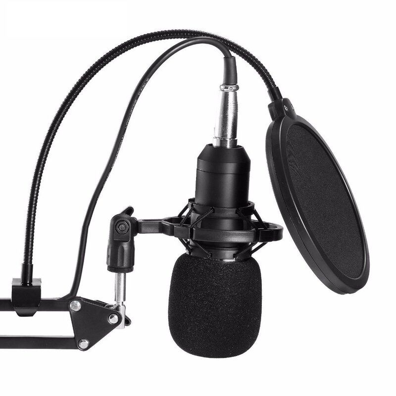 Kit de microfone condensador e tripé, atualização, estúdio de áudio, gravação e brocast