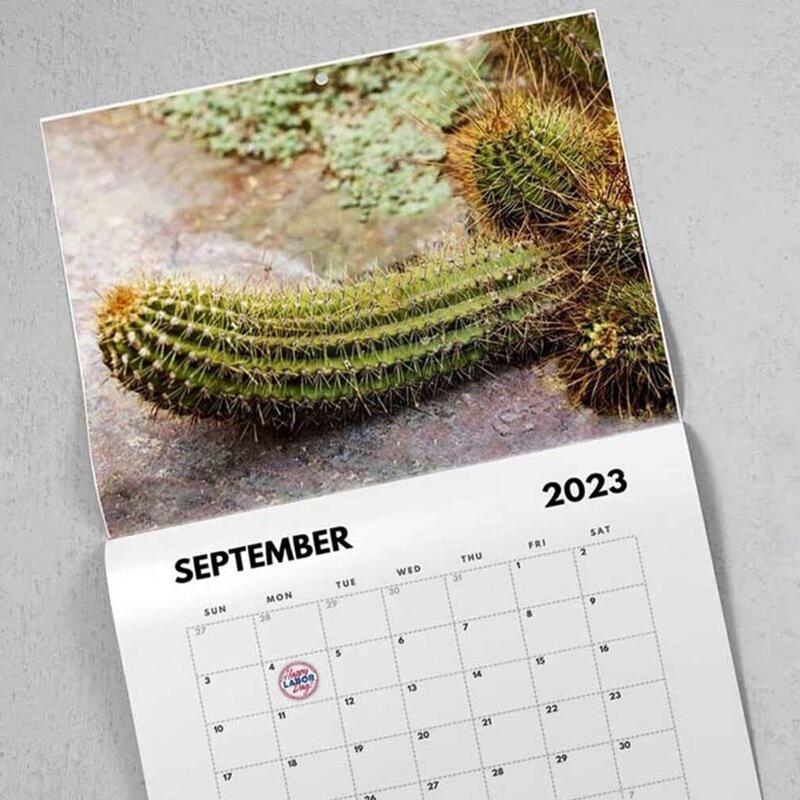 Calendario 2023 regalo di natale divertente paesaggio naturale forniture calendario scuola natura calendario Home Office colpi Cock Wall P9i6
