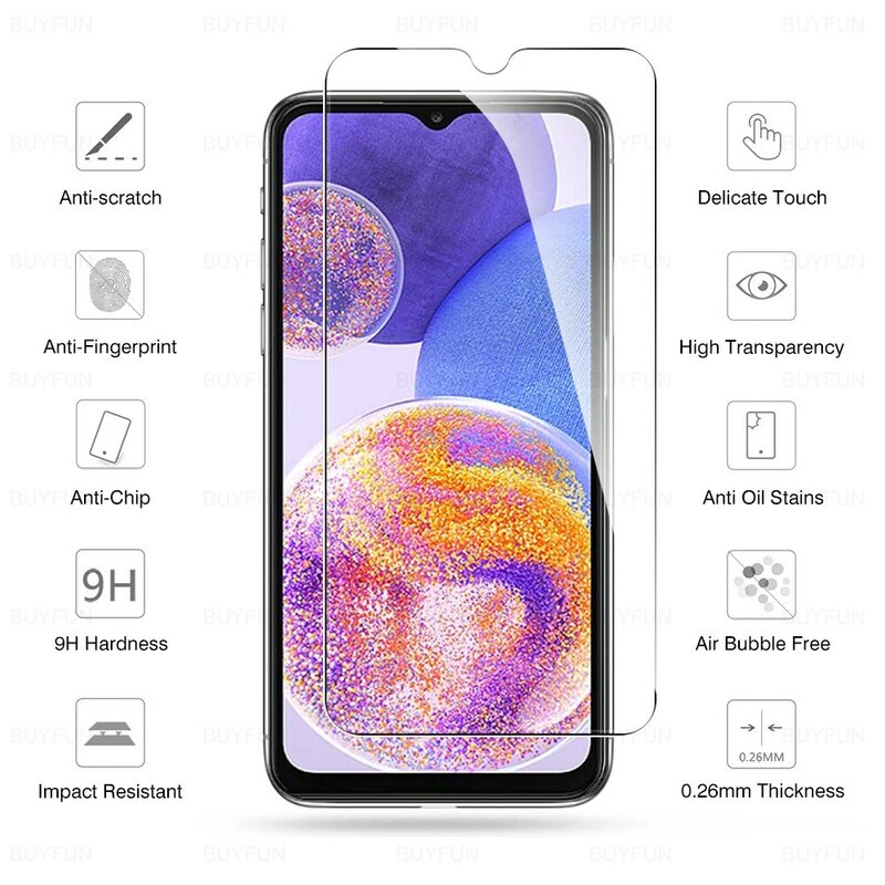 Закаленное стекло 6 в 1 для Samsung Galaxy A23, защитная пленка для экрана Samsung A23, A33, A53, A73, искусственное защитное стекло