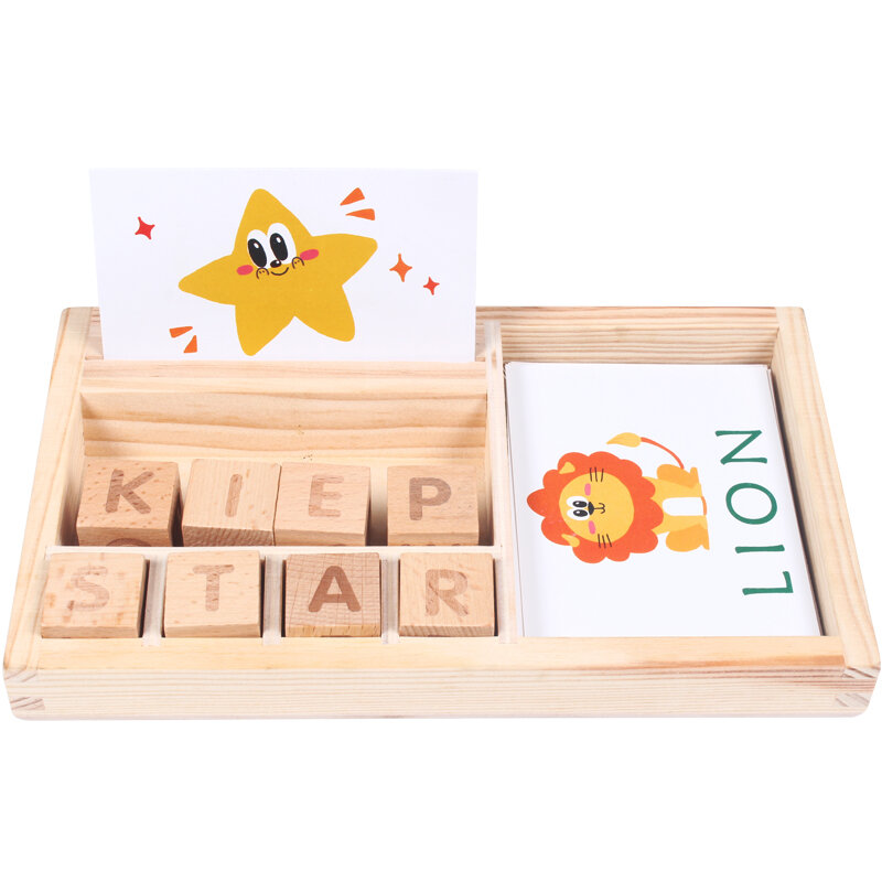 Treeyear Passenden Brief Spiel Sehen und Zauber Lernen Spielzeug Holz Englisch Alphabet Karte Spiel Maschine Spielzeug
