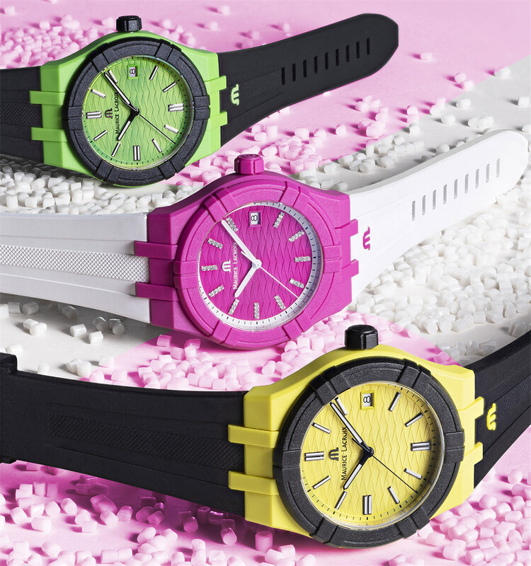 Maurice Lacroix AIKON Tide Collection moda luksusowa ekologiczna obudowa kolor 40mm gumowy pasek kwarcowy zegarek zegarek dla pary Unisex