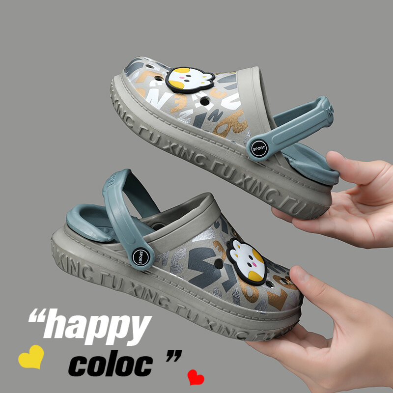 Fashion Kids Slippers for Boys Girls Thick Sole Anti-Slip Cartoon Sandals Summer Baby outdoor Clogs Beach Slippers Sshoes