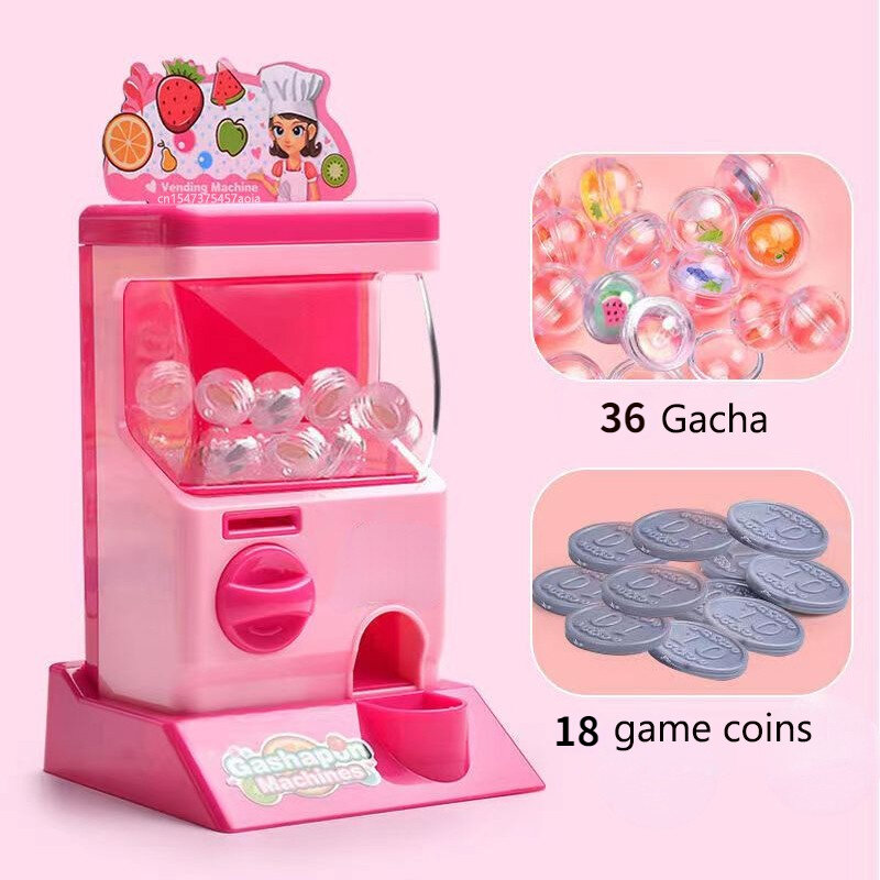Crianças simulação auto-serviço máquina de venda automática gashapon máquina a fichas jogo de doces educação precoce brinquedos de aprendizagem presentes de natal