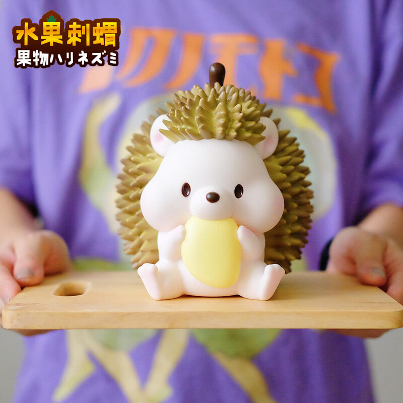 Buah Asli Hewan Durian Landak Gacha 4.6Cm Tas Buta Mainan untuk Anak Perempuan Anime Gambar Model Lucu Kotak Ulang Tahun Hadiah Kejutan