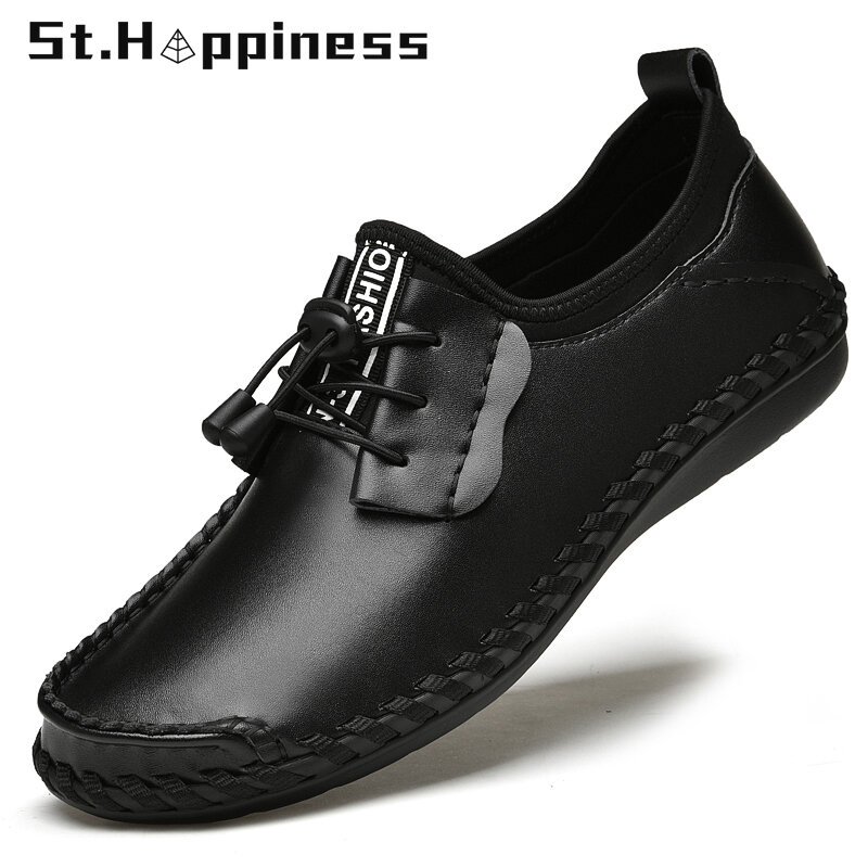 2022 nowych mężczyzna obuwie moda wysokiej jakości skórzane buty do jazdy samochodem klasyczne wygodne ręcznie na buty męskie na płaskiej podeszwie Big Size 47