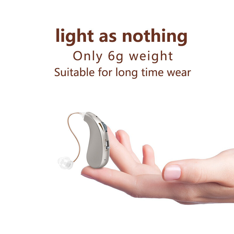 Audífonos invisibles recargables, 1 unidad, para sordera, pérdida auditiva moderada