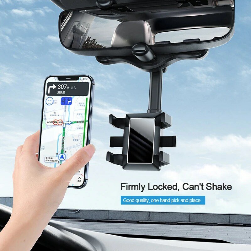 Car Rearview Mirror Mount Phone Holder Stand For Car Rearview Mirror Mount Car Holder For Dash Cam GPS Smartphone Stand