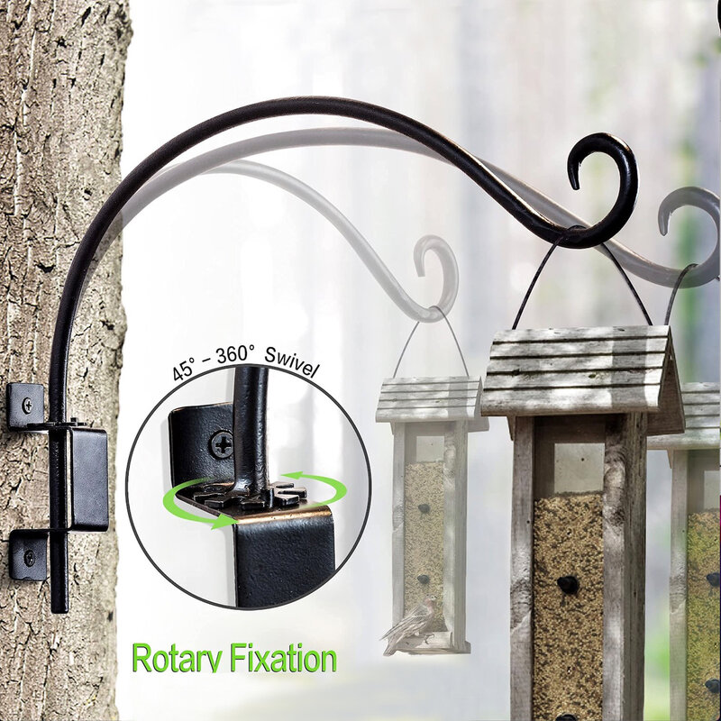 Soporte giratorio para plantas, colgador de plantas para pájaros al aire libre, uso más conveniente y diseñado con fijación rotativa para