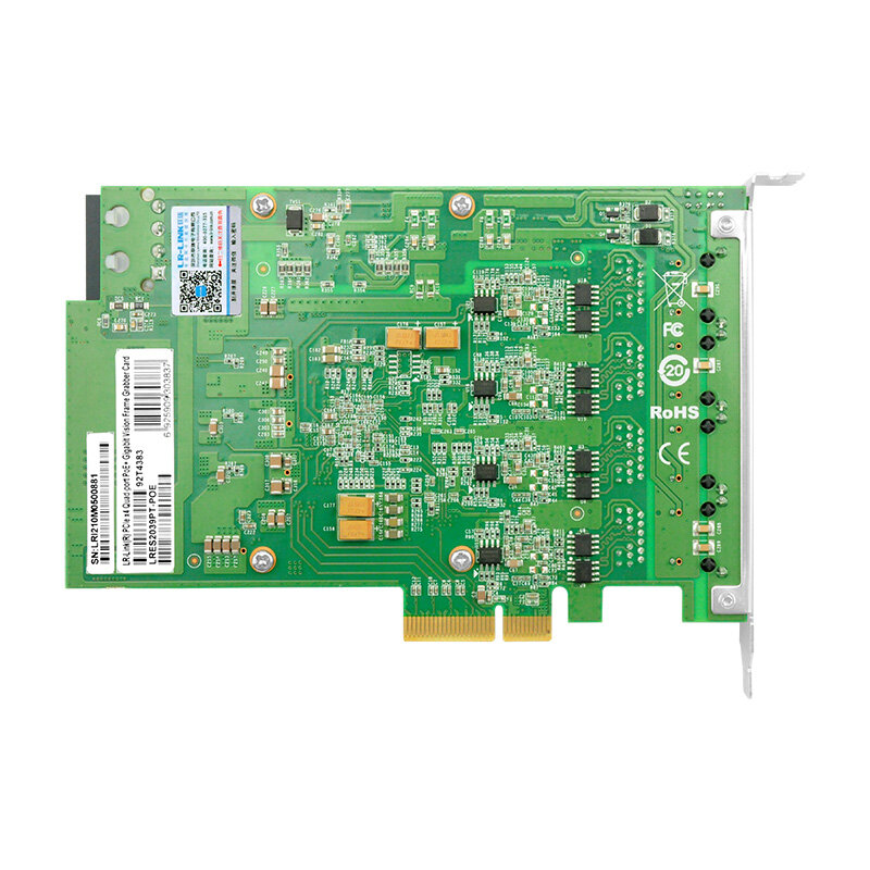 Carte d'interface gigue 802.3at, 4 ports RJ45, PCIe x4, PoE +, carte réseau basée sur la puce Intel I210, LR-LINK