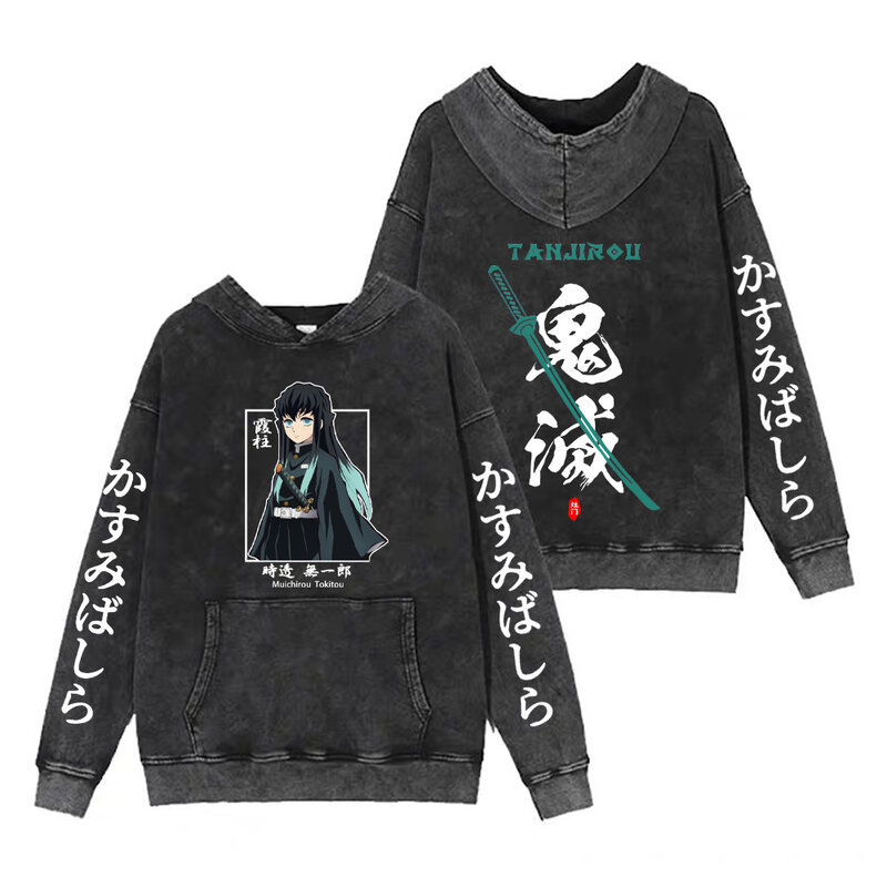 Sudadera con capucha de Demon Slayer para hombre, jersey de manga larga con estampado de Anime, estilo Hip Hop, Unisex