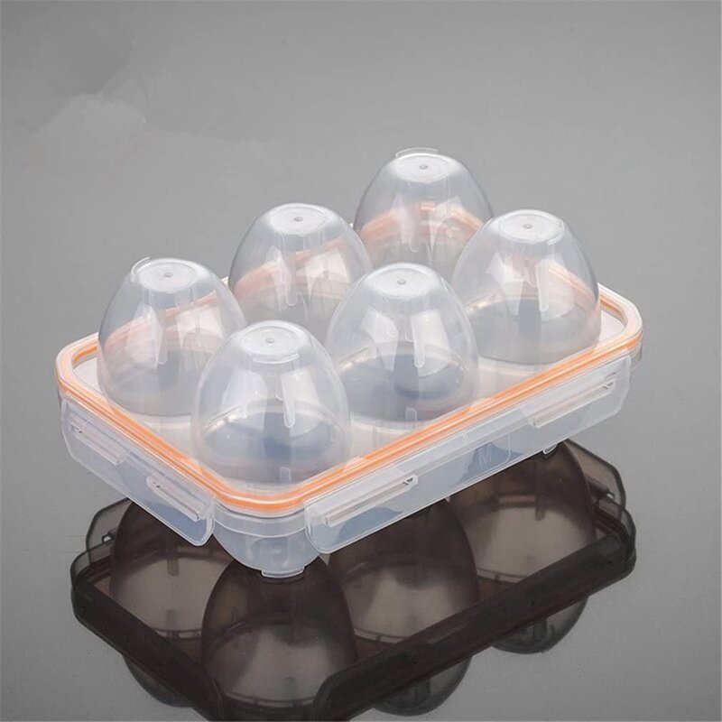 Portable Camping Shockproof And Leakproof 6 Eggs Carrier Container Case Eggs Carrier Holder Egg Storage Box Case
