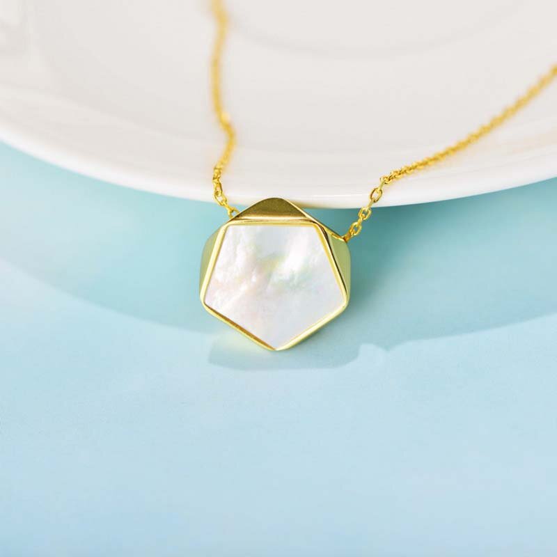 Simples e elegante feminino concha geométrica pingente meibapj real s925 prata esterlina requintado presente pary jóias