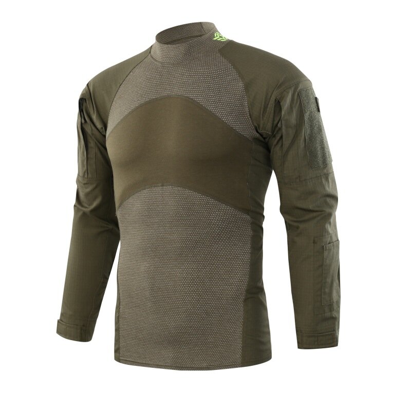 Мужская камуфляжная тактическая рубашка с длинным рукавом, военная компрессионная уличная одежда для походов и боевых действий, униформа в...