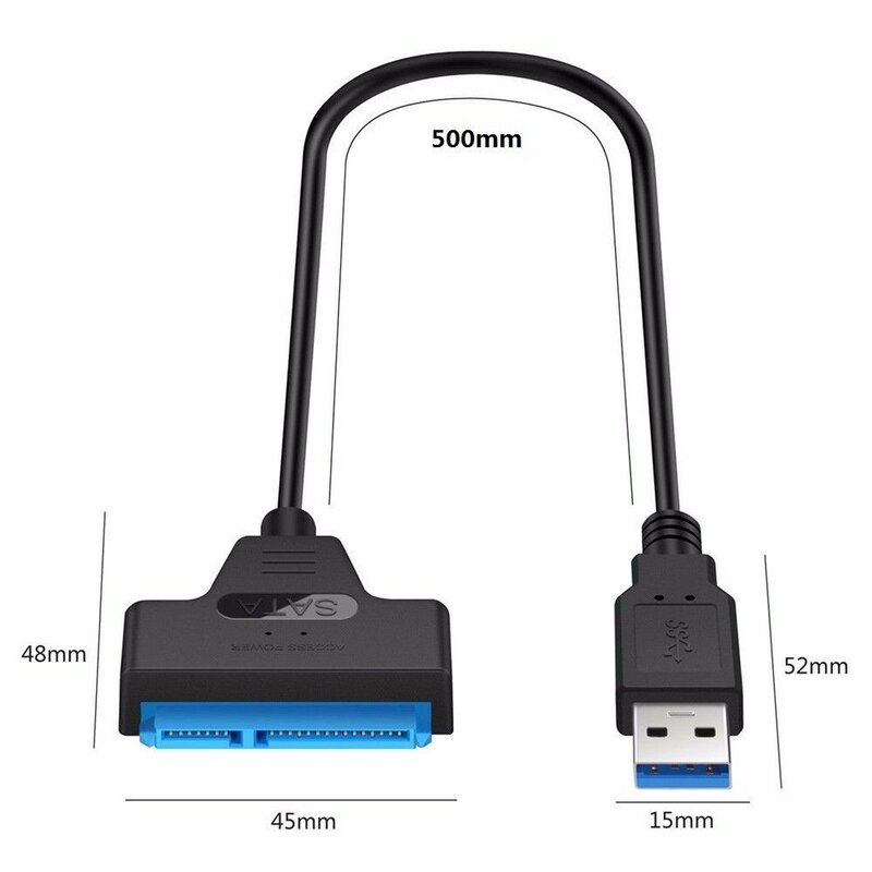 USB SATA Cable Sata To USB 3.0 Adapter Up To 6 Gbps Support Hard Drive 22 Pin Sata III Cable TXTB1 2.5 Inches External SSD HDD