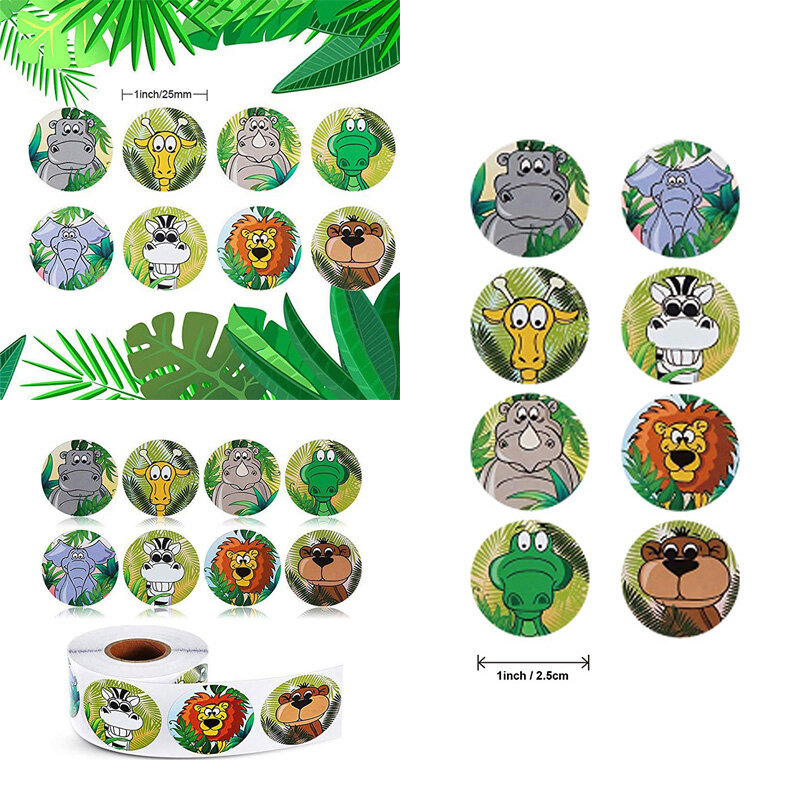 50-500Pcs 1Inch Kawaii Animal Thank You Sticker For Kids Award Handmade Round Card Wrap Label Sealing Sticker Decor Stationery