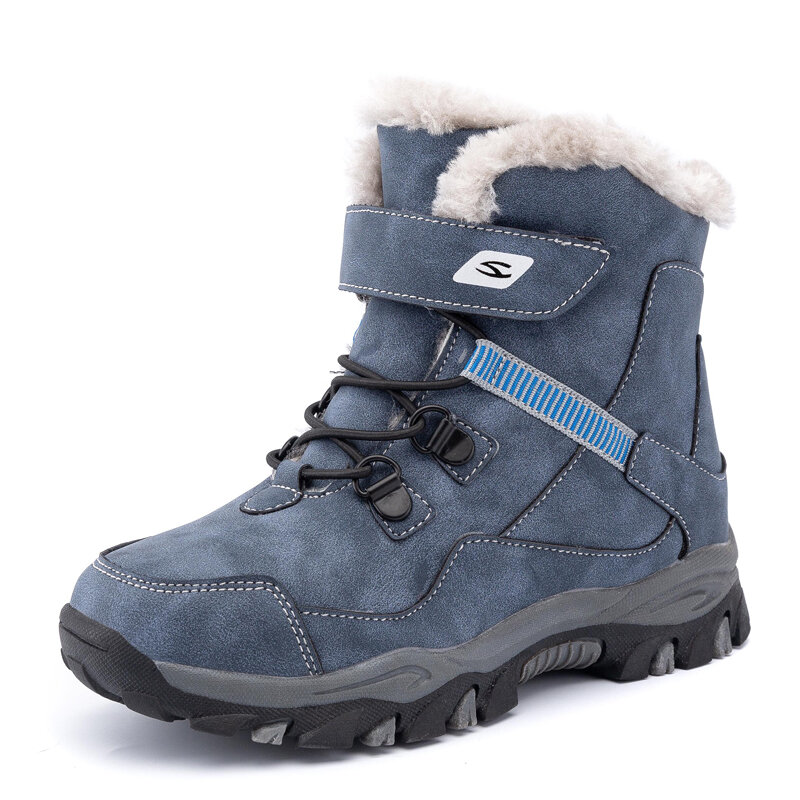 5-12 Sepatu Bot Salju Bulu Hangat Musim Dingin Sepatu Lari Anak-anak Sepatu Bot Anak-anak Tahan Air Musim Gugur Kulit Antiselip Sneakers Anak
