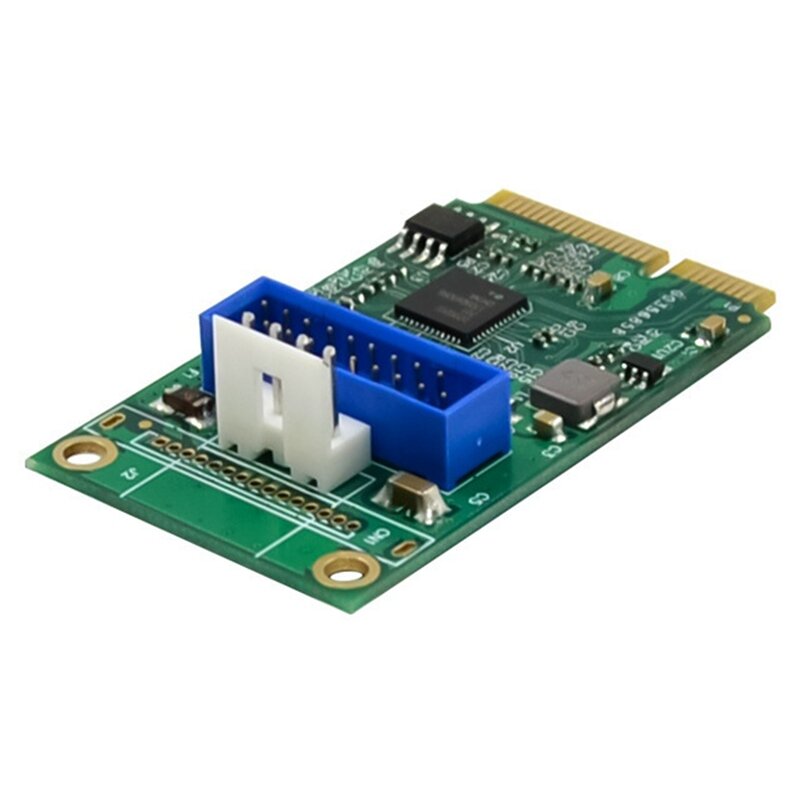 Mini PCIE to 19PIN USB3.0 Dual Port Network Card Mini PCI NEC720202 Expansion Card for Desktop Computers
