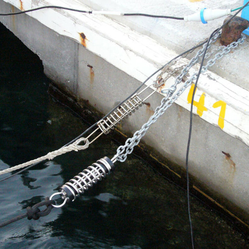 Barco ancoragem mola de amarração aço inoxidável 316 aisi amortecedor snubber molas marinhas resistência à corrosão carga máxima 500kg