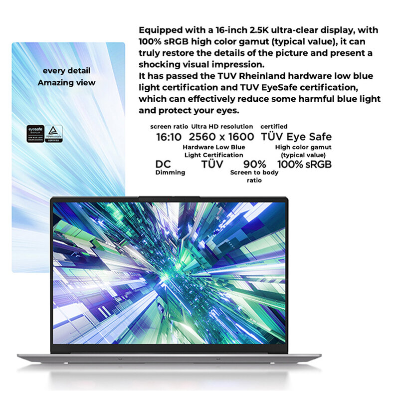 ใหม่ Lenovo ThinkBook 16 + แล็ปท็อป I7-13700H/I5-13500H Intel Iris Xe 16G/32GB 512G/1T/2TB SSD 16 "2.5K IPS หน้าจอคอมพิวเตอร์โน้ตบุ๊ค