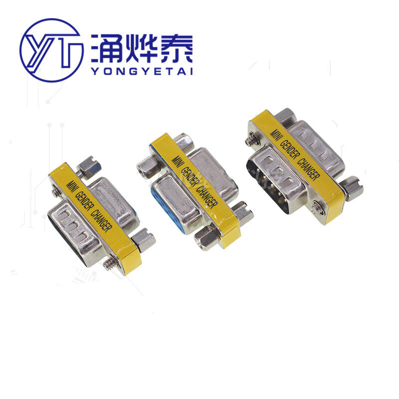 YYT 2PCS DB9 serial port RS232 serial port adapter DB9 converter 9-pin male to female/male to male/female to female