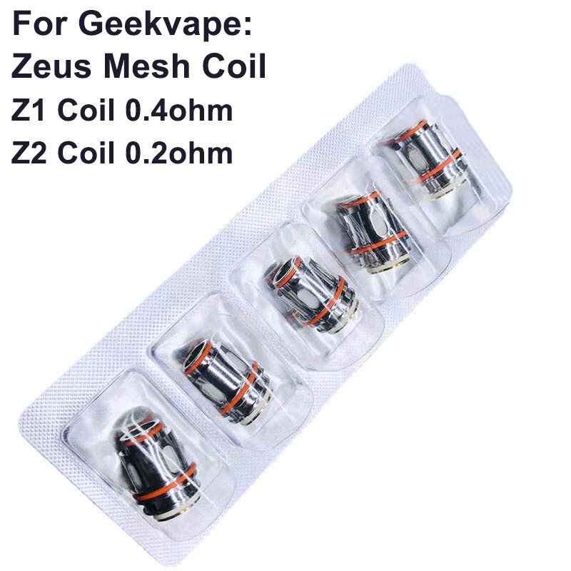 Replacement Coil Heads for Geekvape Zeus Mesh Coils Zeus Sub ohm Mesh Coil Tank Coil Z1 Coil  0.4ohm Z2 Coil 0.2ohm  5PCS/Pack