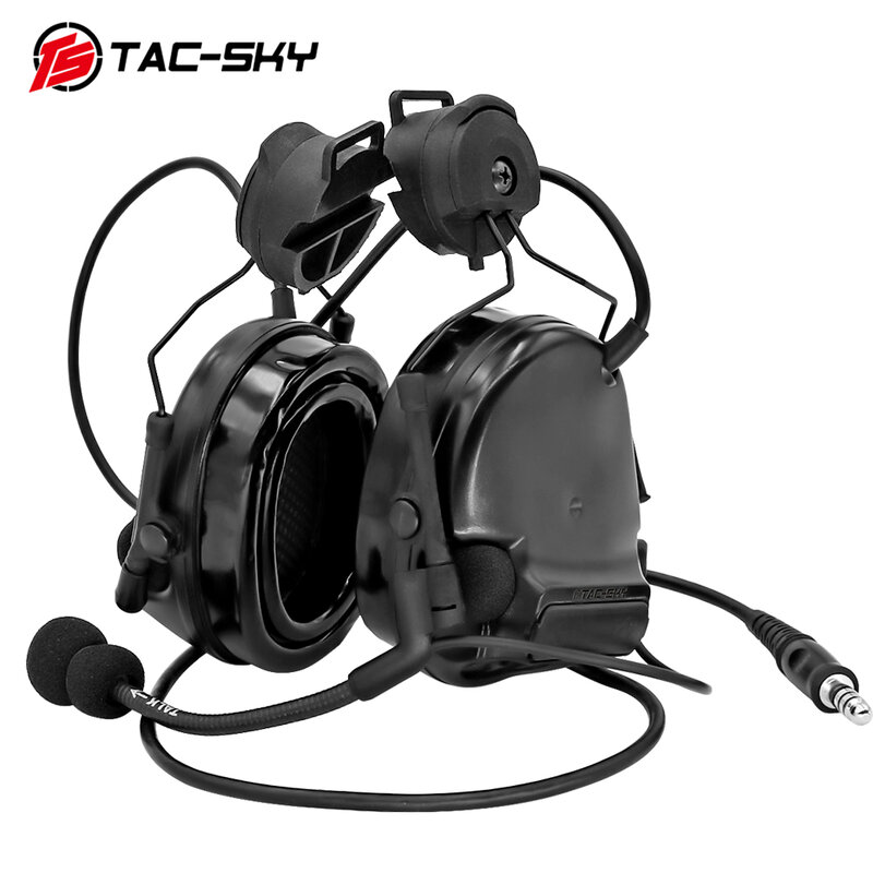 TS TAC-SKY COMTAC IIIARC วงเล็บยุทธวิธีชุดหูฟังกีฬากลางแจ้งการล่าสัตว์ลดเสียงรบกวนยุทธวิธี Walkie-Talkie