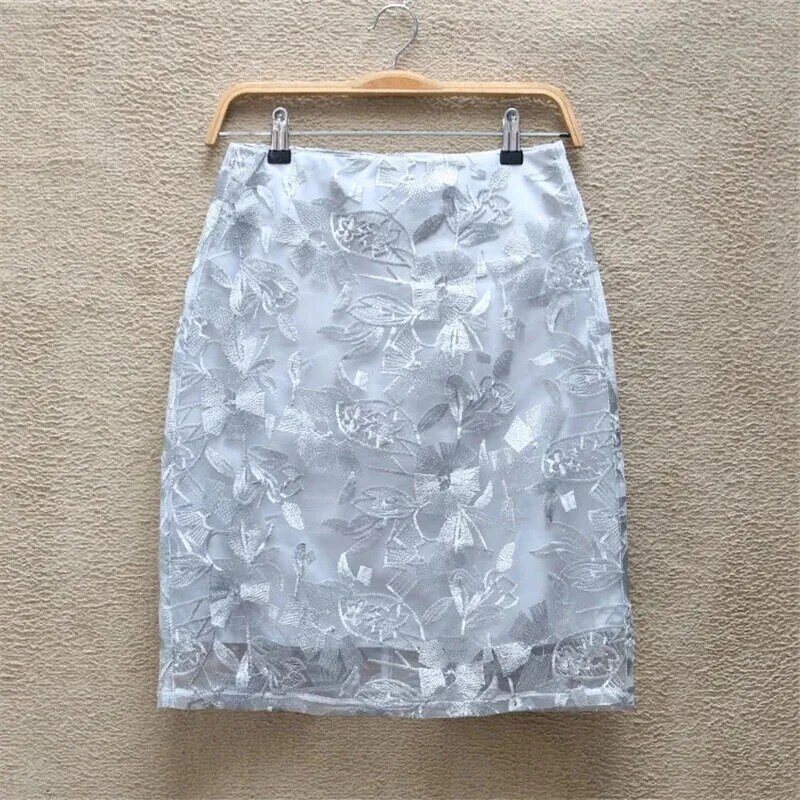 New Korean Style Lace Skirt Mid Length High Waist Slim Ladies A-Line Skirt skirts womens Faldas Mujer Moda 2022 Jupe Femme