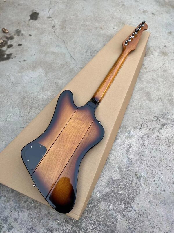 Firebird – guitare électrique en métal de haute qualité, couleur en forme de bûche, offre spéciale