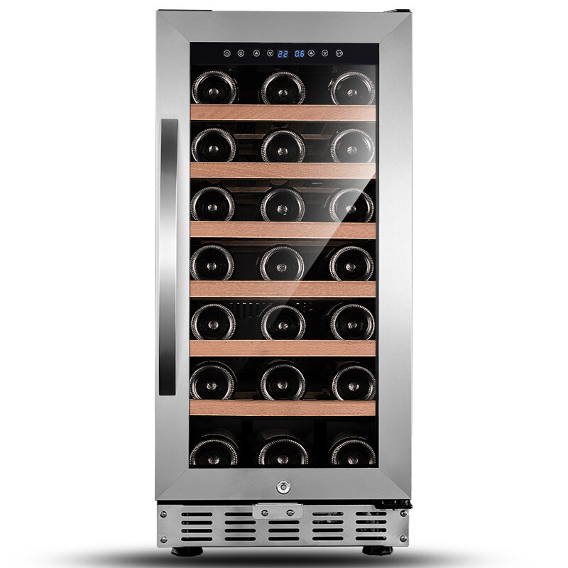Odino cor preta quadrado refrigerador de vinho elétrico de aço inoxidável pequeno refrigerador de vinho