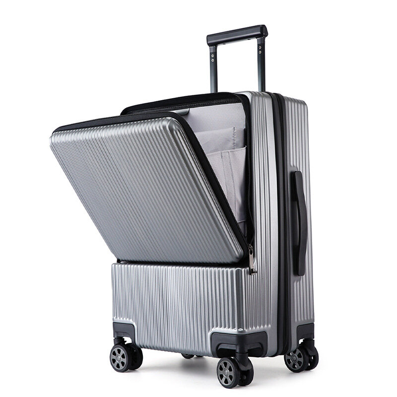 Aluminium Frame Trolley Bagage, Business Travel Koffer Op Wielen, Koffer Met Laptop Tas, Rollende Bagage, met Micro Usb