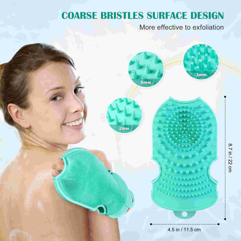ETEREAUTY Silicone Body Brush Hygienic Dense Bristles Manual Control Bath Scrubber Body Scrubber for Bathing