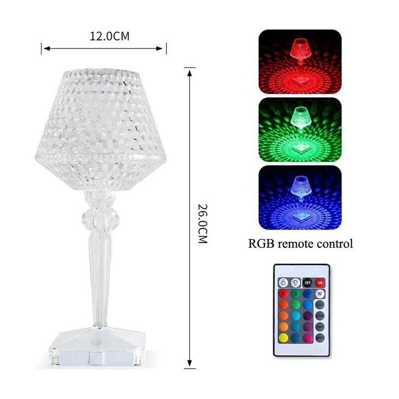 1-2 LED Night Light Diamond Desk Lamp Touch Sensor Light Decor Table Lamps for Hotel Bar Beedroom Romantic Crystal Lamp Decor