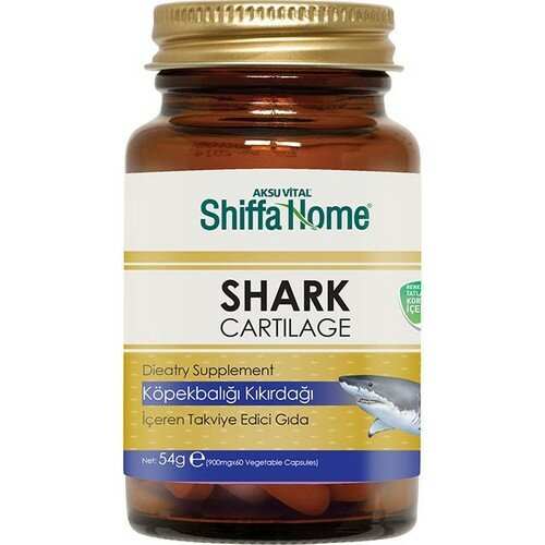 Shiffa suplemento alimentar doméstico que contém cartilagem de tubarão 900 mg, 60 cápsulas feitas em peru