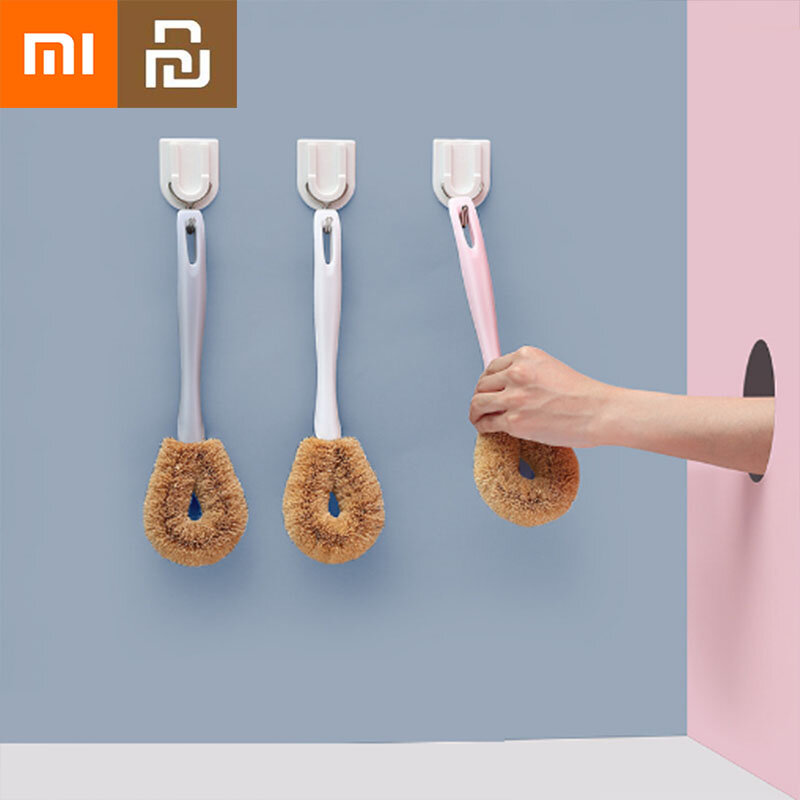 Xiaomi Youpin-cepillo de limpieza de mango largo, cepillo Natural marrón Coco, olla, lavavajillas, Herramientas de limpieza para el hogar