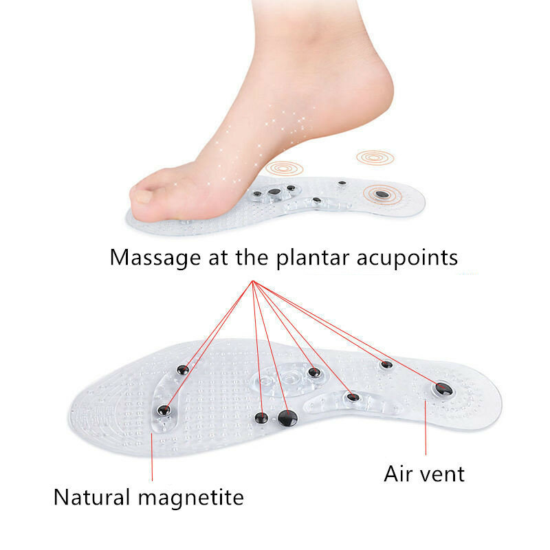 Magnetic Therapy นวด Insoles สำหรับรองเท้า Acupressure Enhanced แม่เหล็กพื้นรองเท้า Point Therapy ฟุต Body Detox ใส่แผ่น
