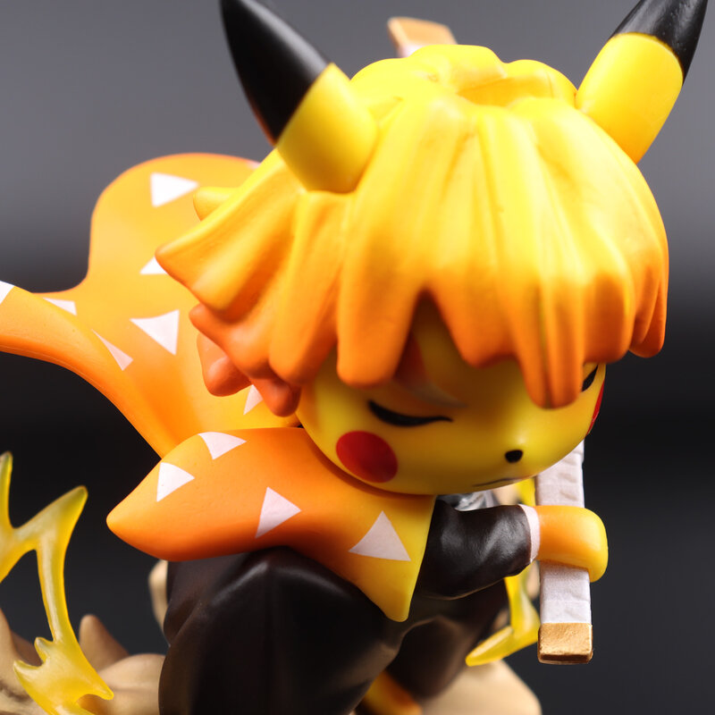 Pokemon original tomy demon slayer pikachu figura modelo bonecas brinquedo pokemon pikachu coleção cospla anime modelo presente de aniversário