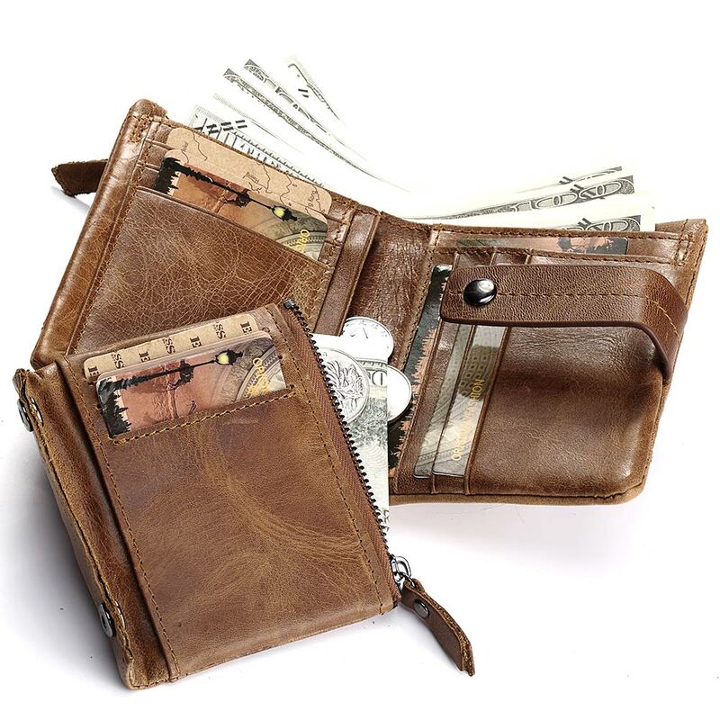 Humerpaul homens carteira de couro genuíno moda bolsa de moedas pequeno titular do cartão carteira portomonee walet masculino para amigo saco de dinheiro