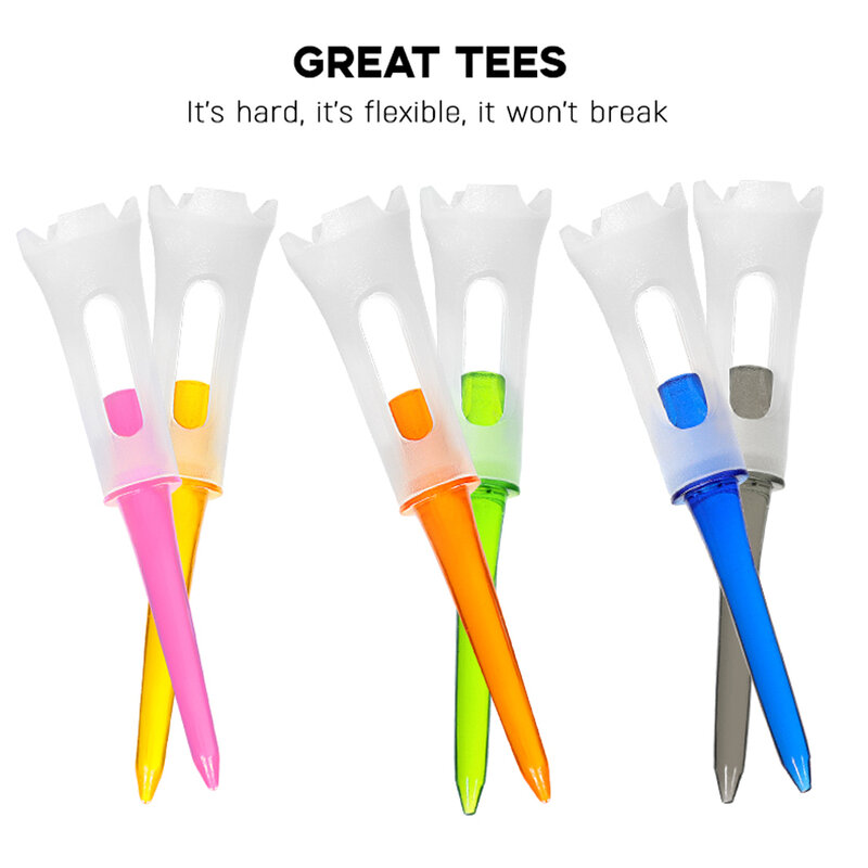 Magliette da Golf in plastica da 30 pezzi nuove magliette flessografiche magliette da Golf flessibili da 83mm colori misti attrito ridotto e durata della rotazione laterale