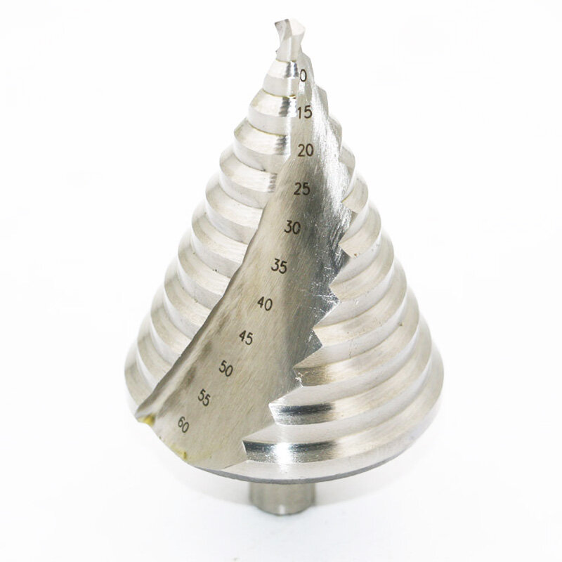Taladro de Pagoda de 6-60mm, Herramientas Eléctricas HSS, brocas escalonadas en espiral, escariador de acero y Metal, 1 pieza