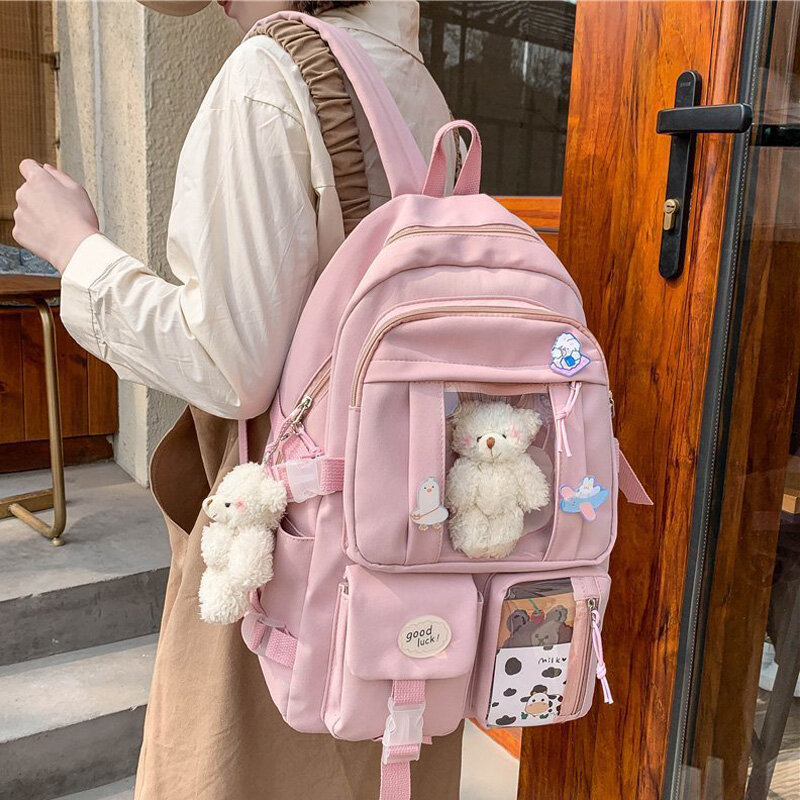 2022 meninas mochila japonesa sacos de escola para meninas adolescentes multi bolsos nova kawaii mochila feminina harajuku bonito