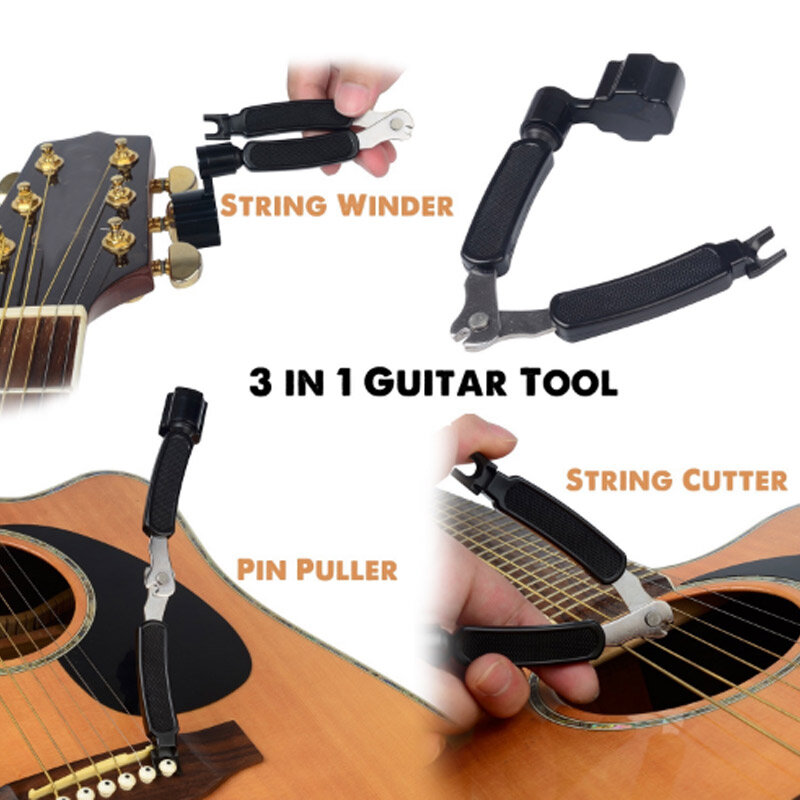Guitar Accessories Guitar String Changer 3 in 1 Strings Cutter Winder Pin Puller &T8