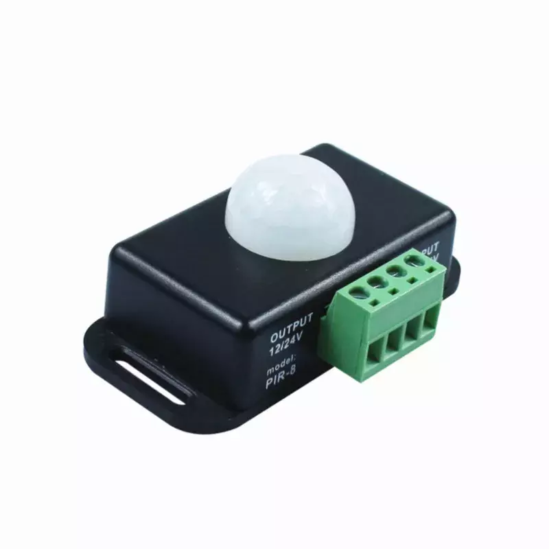 Interruptor de Sensor de movimiento PIR ajustable automático, Detector infrarrojo IR, módulo de interruptor de luz para lámpara de tira de luz LED, cc 12V 24V 6A