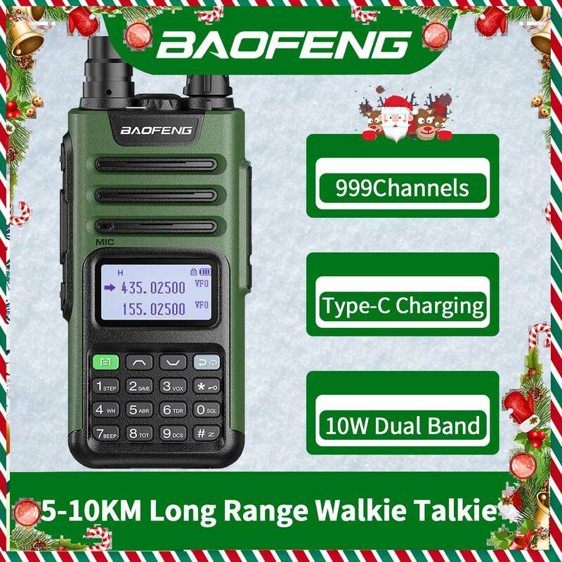 Baofeng-walkie-talkie UV-13 pro V2 10W,デュアルバンド,Type-c,長距離Uv13プロトランシーバー,双方向ラジオ