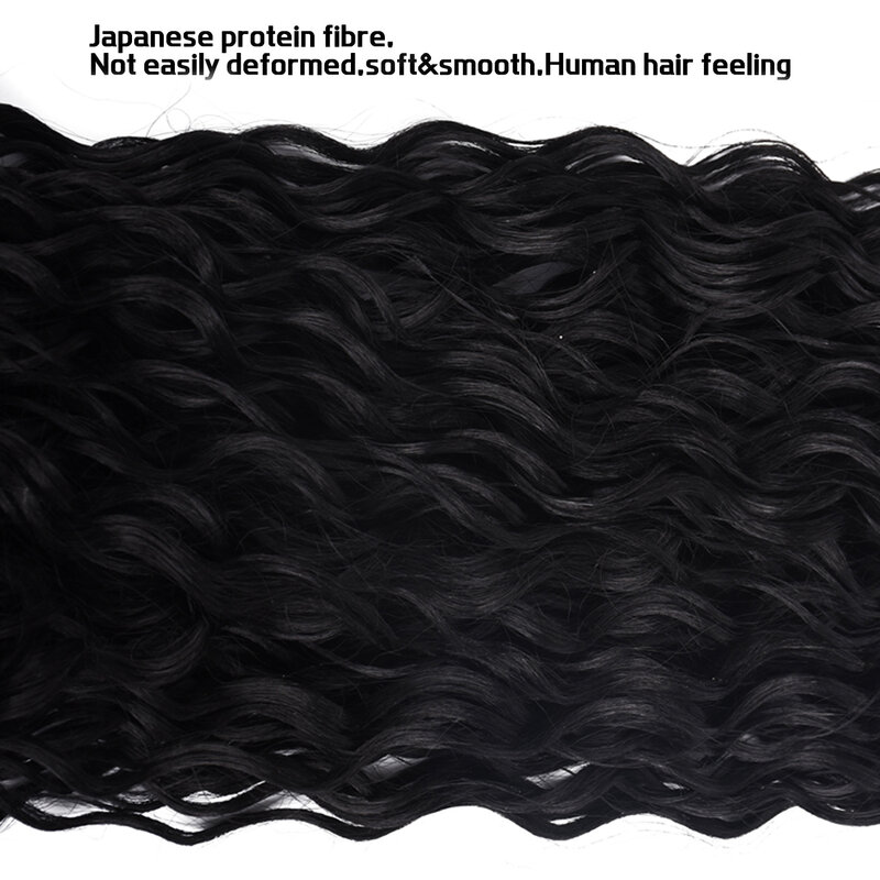 30นิ้วยาวสังเคราะห์ Kinky Curly Drawstring หางม้าสำหรับผู้หญิงปลอมสีดำ Pony Tail Hairpiece คลิปใน Hair Extension