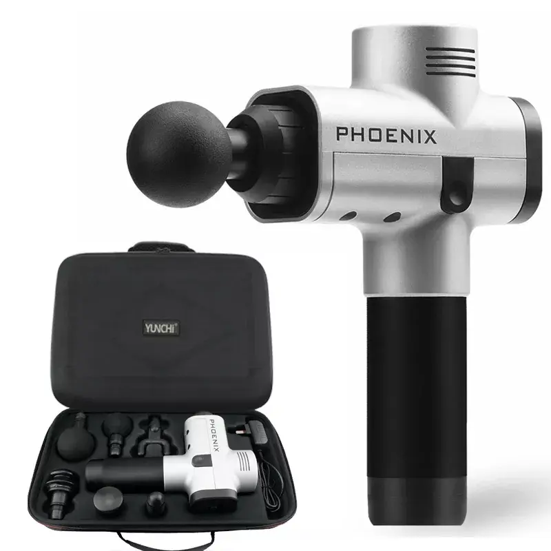 Phoenix A2 Massage Gun Low Noise Professional Vibrating Massager Electric Health Care Body Muscle Pain Relief Therapy 4 Heads