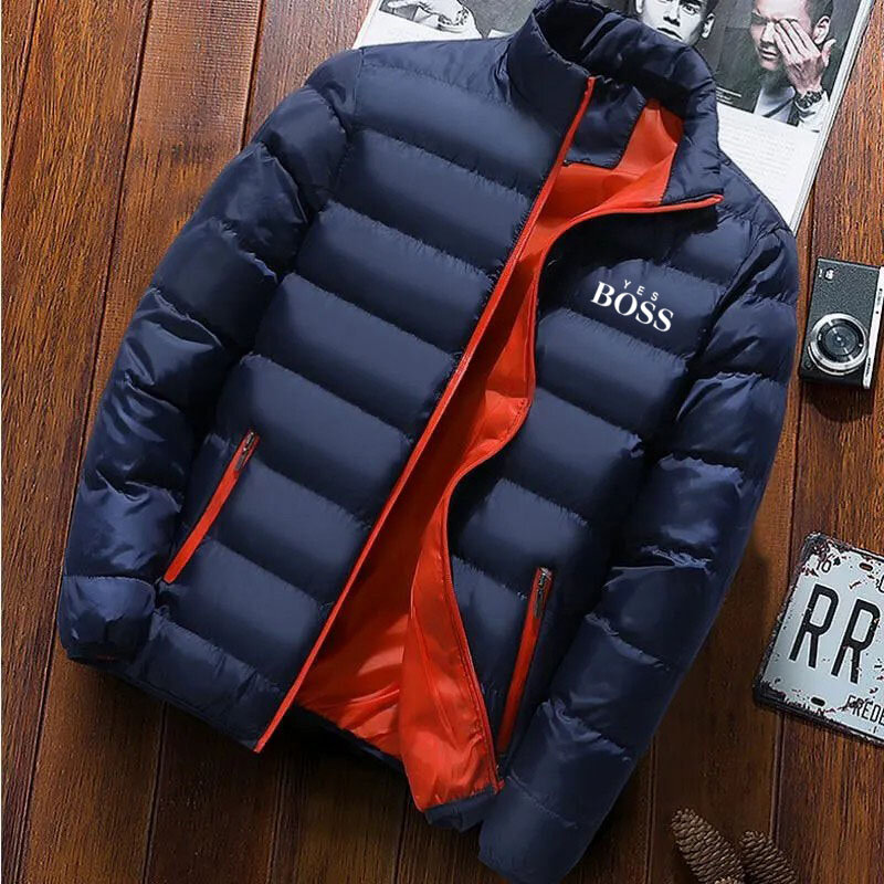 남성용 따뜻한 지퍼 재킷, 스탠드 칼라, 겨울 패션, 2023 신상