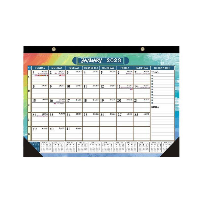 2023 kalendarz nowy angielski kalendarz biurkowy prosty mały kalendarz ścienny kalendarz biurkowy M9q0
