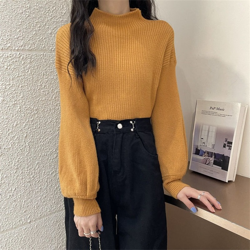 Pullovers Women Simple Basic New Design Korean Fashion Stretchy Elegant Autumn Loose Solid Cozy All-match Casual Ins Trendy Bf